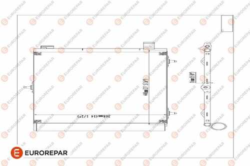Радиатор кондиционера citroen c2/c3 03 peugeot 207 06 520x425x16 EUROREPAR E163362