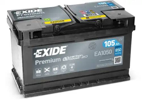 Аккумулятор premium 12v 105ah 850a 315х175х205 полярность etn0 клемы en крепление b13 EXIDE EA1050