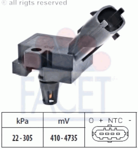 Фото 1 10.3186 FACET Датчик, давление выхлопных газов