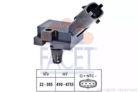 Датчик, давление выхлопных газов FACET 10.3186