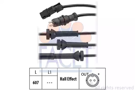 Датчик, частота вращения колеса FACET 21.0069