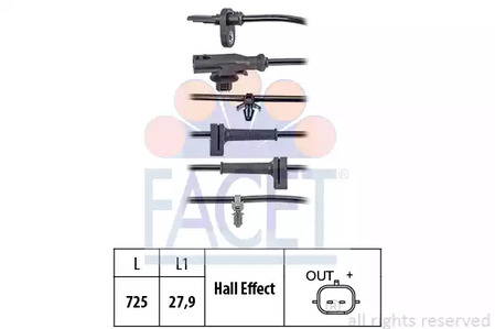 Датчик частоты вращения колеса FACET 21.0095