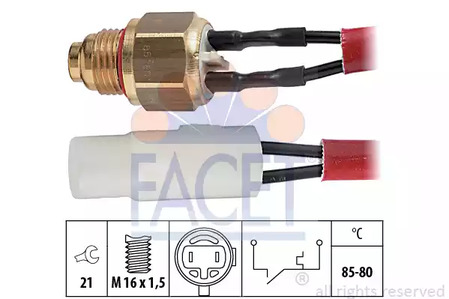 Термовыключатель, вентилятор радиатора FACET 7.5065