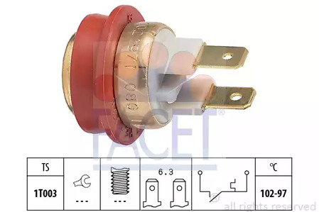 Термовыключатель, вентилятор радиатора FACET 7.5208