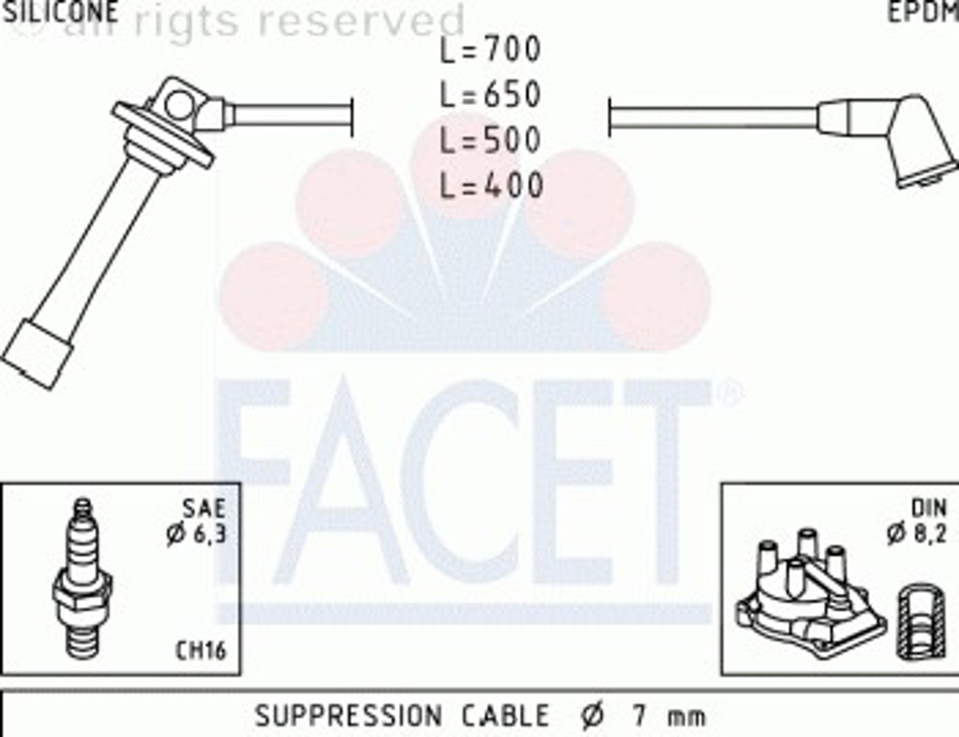 Комплект проводов зажигания FACET 4.8884