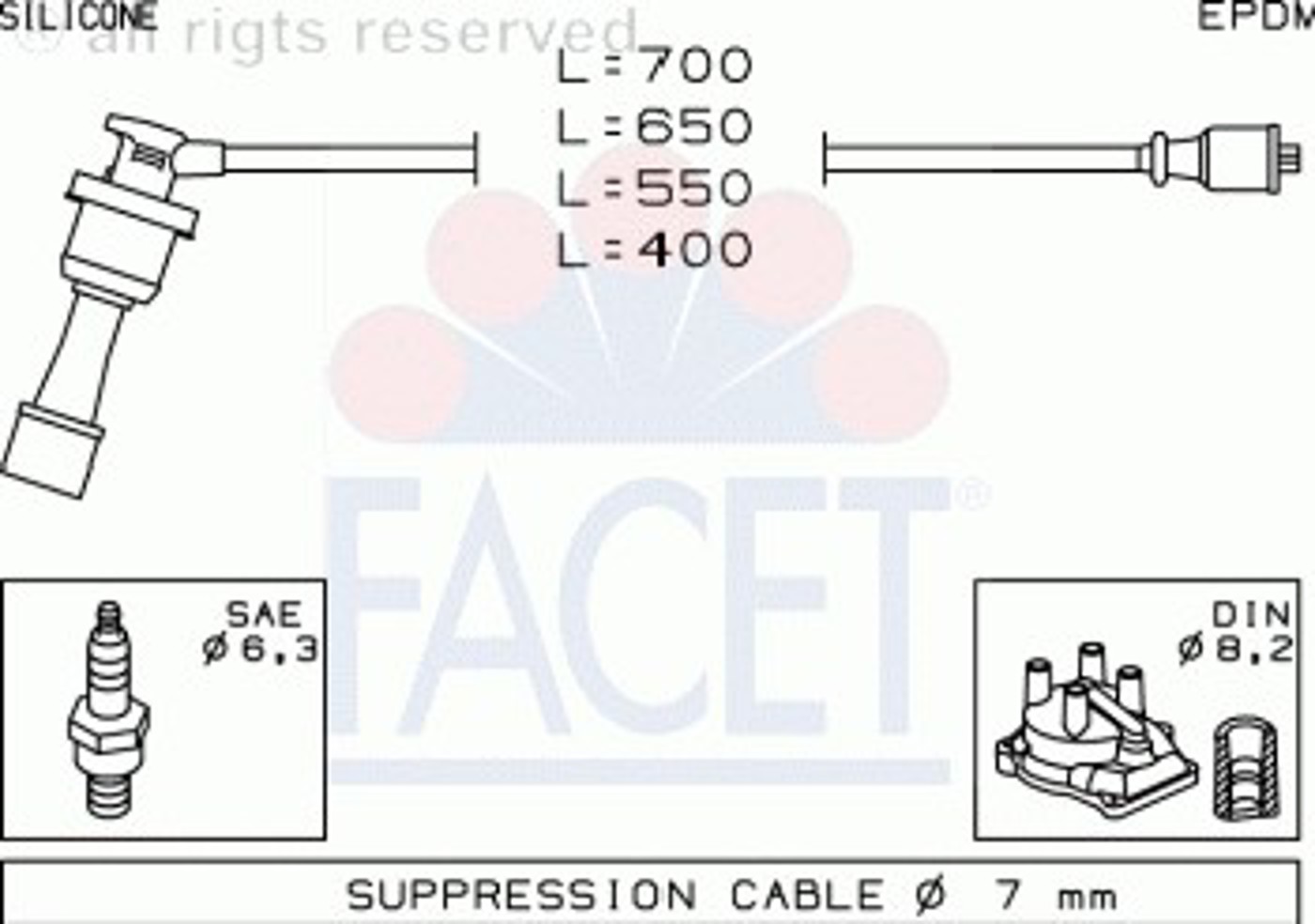 Комплект проводов зажигания FACET 4.9401