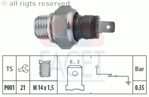 Датчик давления масла FACET 7.0006