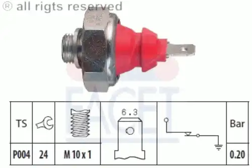 7.0072 FACET Датчик давления масла