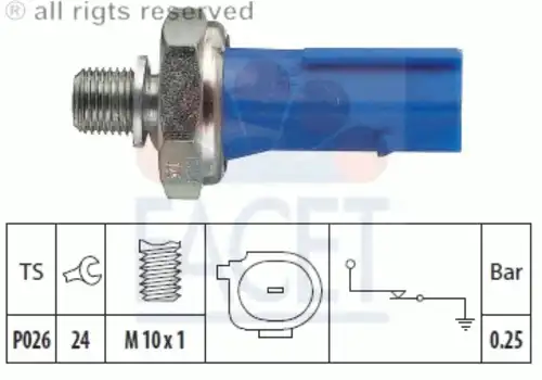7.0133 FACET Датчик давления масла