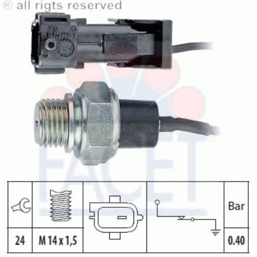 Фото 1 7.0144 FACET Датчик давления масла