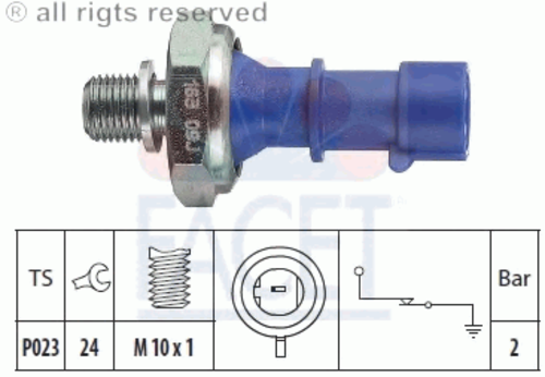 7.0163 FACET Датчик давления масла OPEL: ASTRA H 1.6 04-, ASTRA H GTC 1.6 05-, ASTRA H Sport Hatch 1.6 05-, ASTRA H TwinTop 1.6 05-, ASTRA H универсал