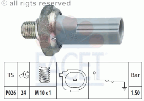 Фото 1 7.0176 FACET Датчик давления масла
