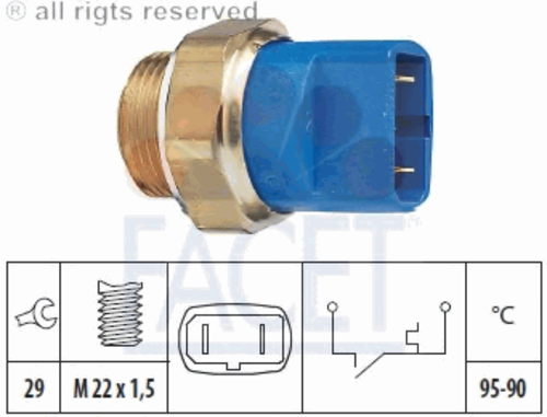 Фото 1 7.5032 FACET Термовыключатель, вентилятор радиатора