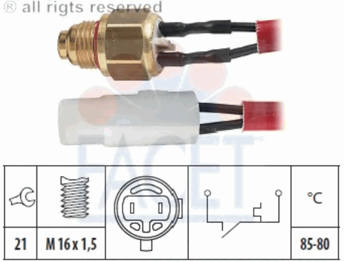 Фото 1 7.5065 FACET Термовыключатель, вентилятор радиатора