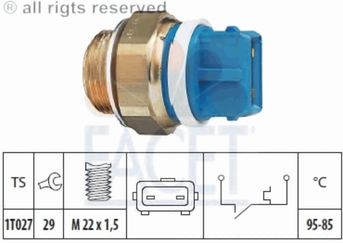 Фото 1 7.5122 FACET Термовыключатель, вентилятор радиатора