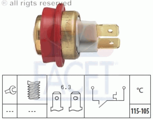 Фото 1 7.5143 FACET Термовыключатель, вентилятор радиатора