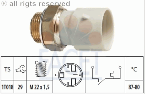 Фото 1 7.5271 FACET Термовыключатель, вентилятор радиатора