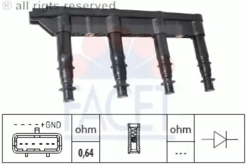 9.6383 FACET Катушка зажигания