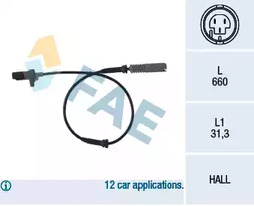Датчик, частота вращения колеса FAE 78044