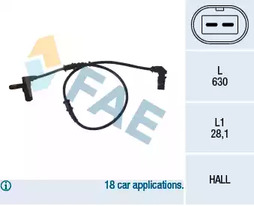Датчик абс передний FAE 78052