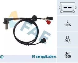 Датчик, частота вращения колеса FAE 78063