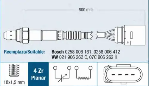 Датчик давления наддува во впускном коллекторе FAE 77203