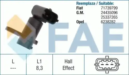 Датчик давления наддува во впускном коллекторе FAE 79193