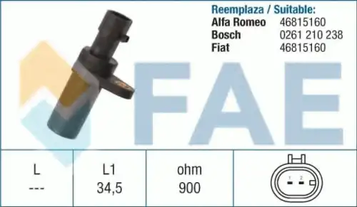 Датчик давления наддува во впускном коллекторе FAE 79195