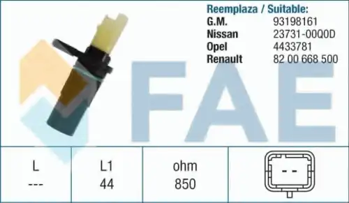 Датчик давления наддува во впускном коллекторе FAE 79253