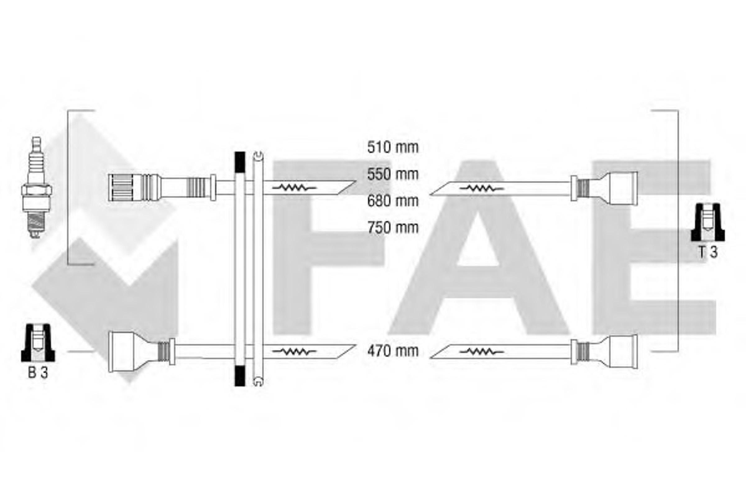 Комплект проводов зажигания FAE 83060