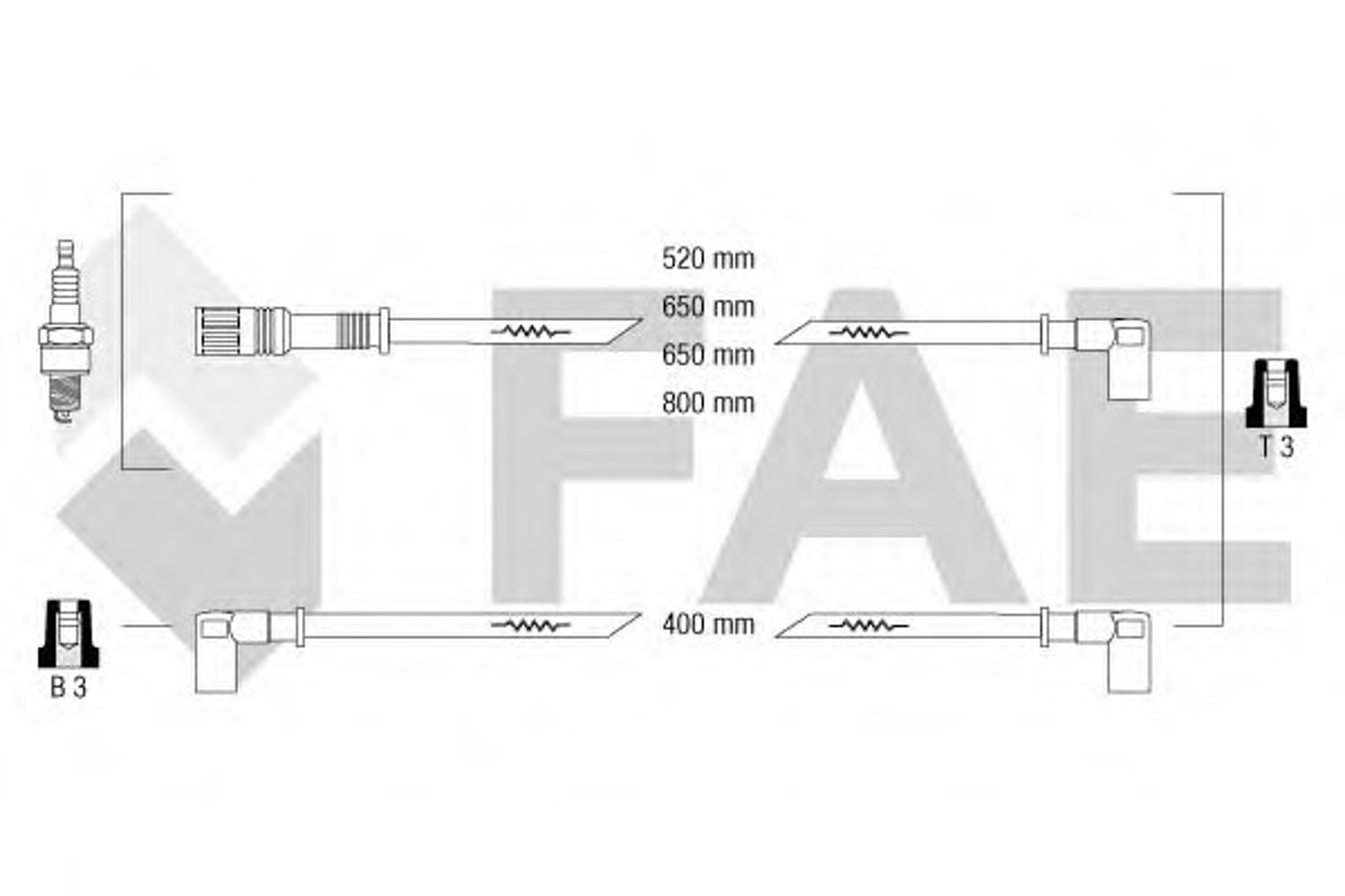 Комплект проводов зажигания FAE 83110