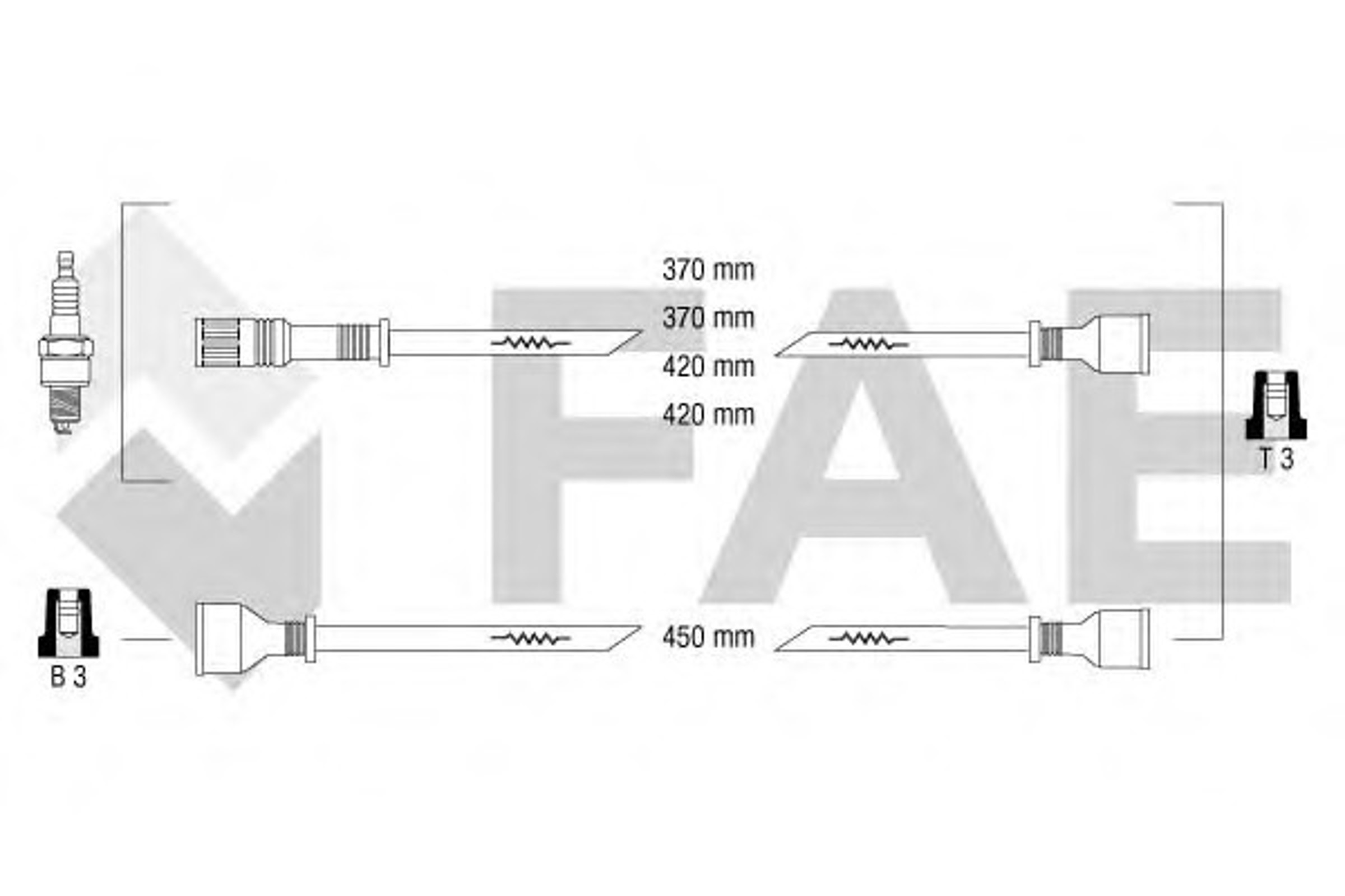 Комплект проводов зажигания FAE 83140