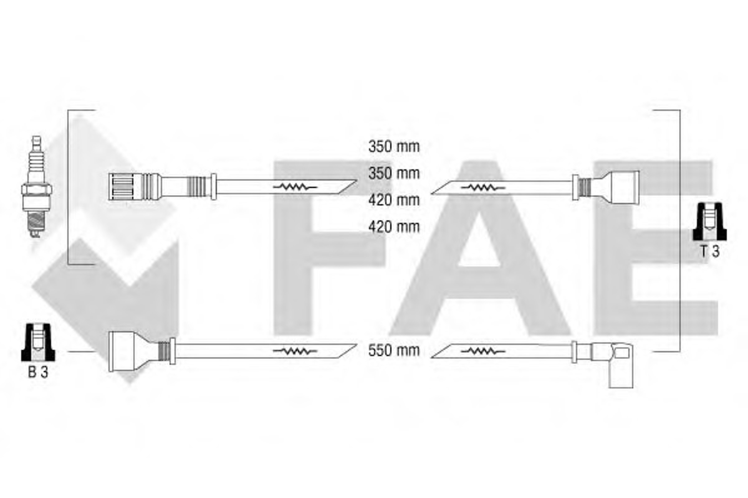 Комплект проводов зажигания FAE 83210