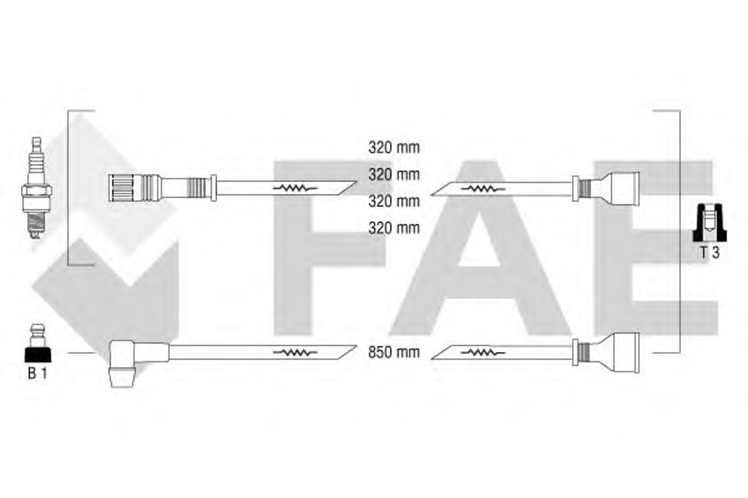 Комплект проводов зажигания FAE 83220