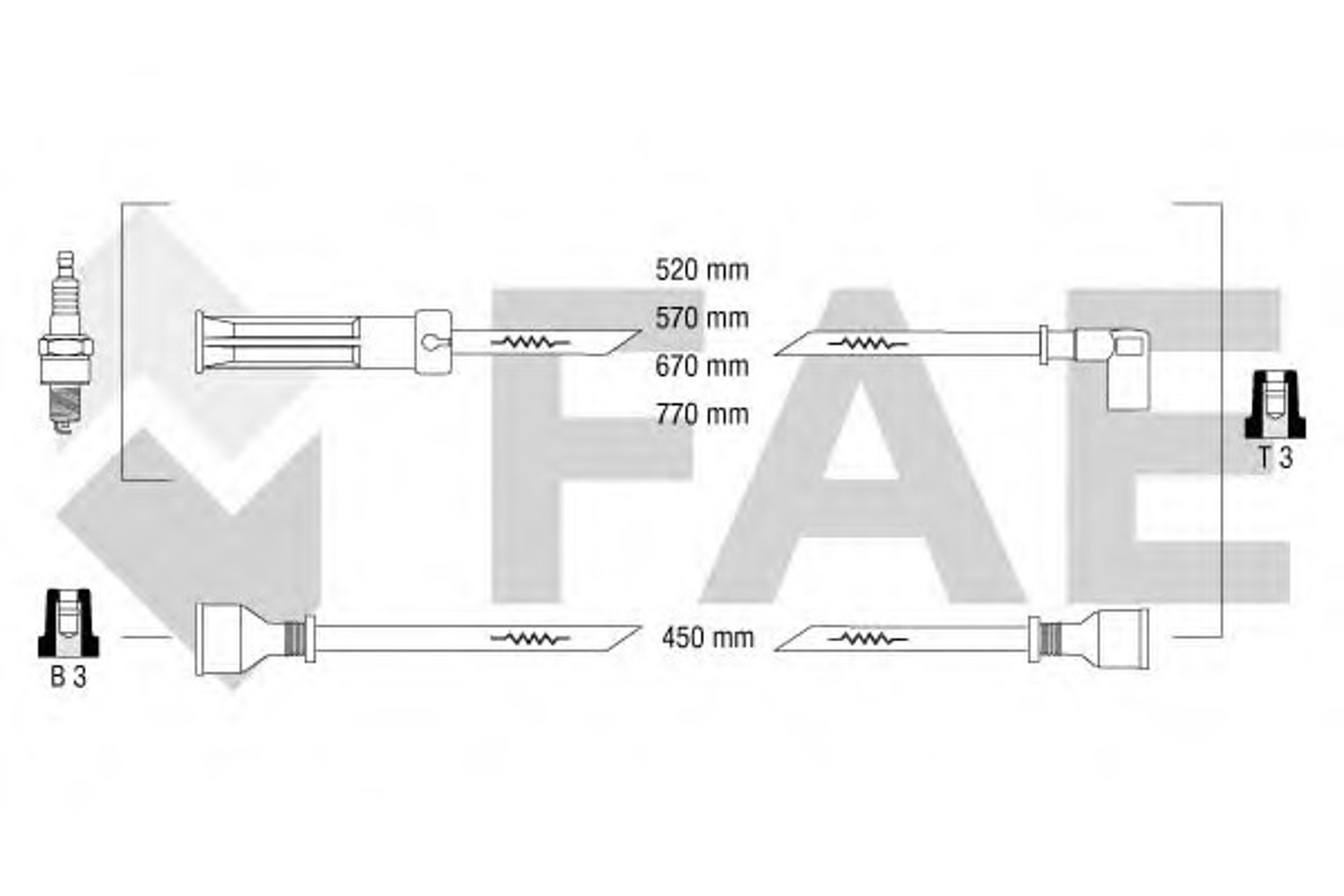 Комплект проводов зажигания FAE 83450
