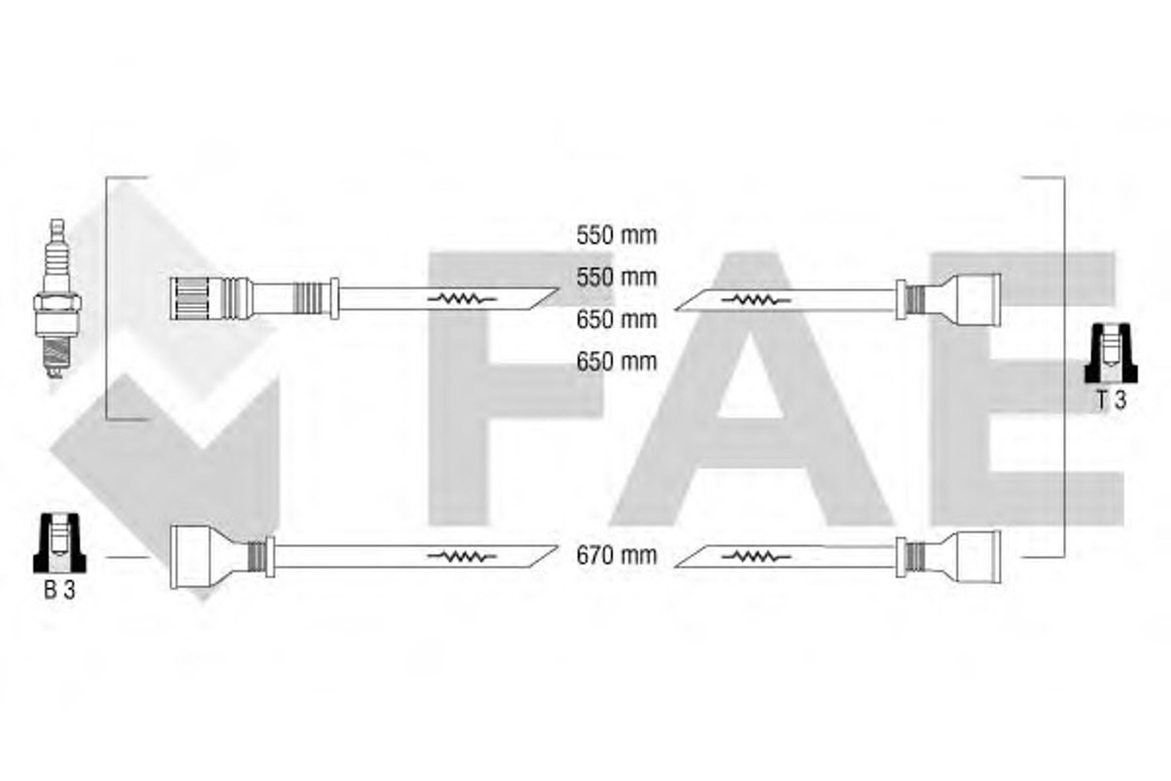 Комплект проводов зажигания FAE 83500