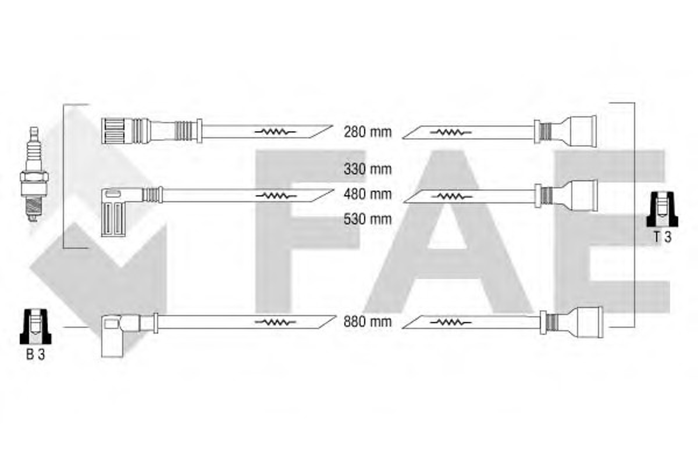Комплект проводов зажигания FAE 83940