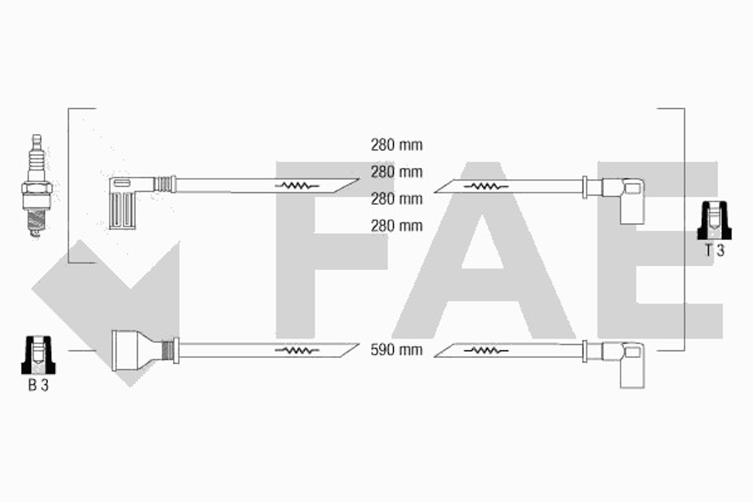 Комплект проводов зажигания FAE 85370
