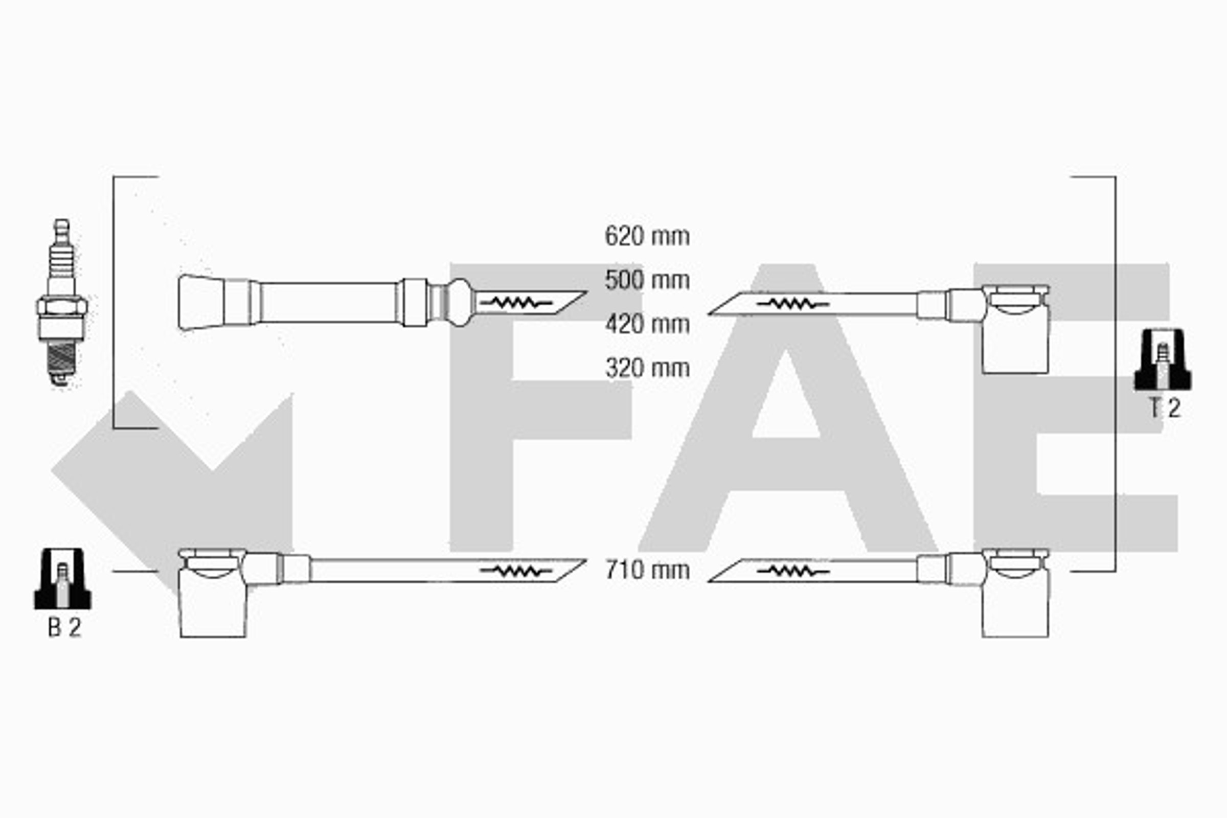 Комплект проводов зажигания FAE 85440