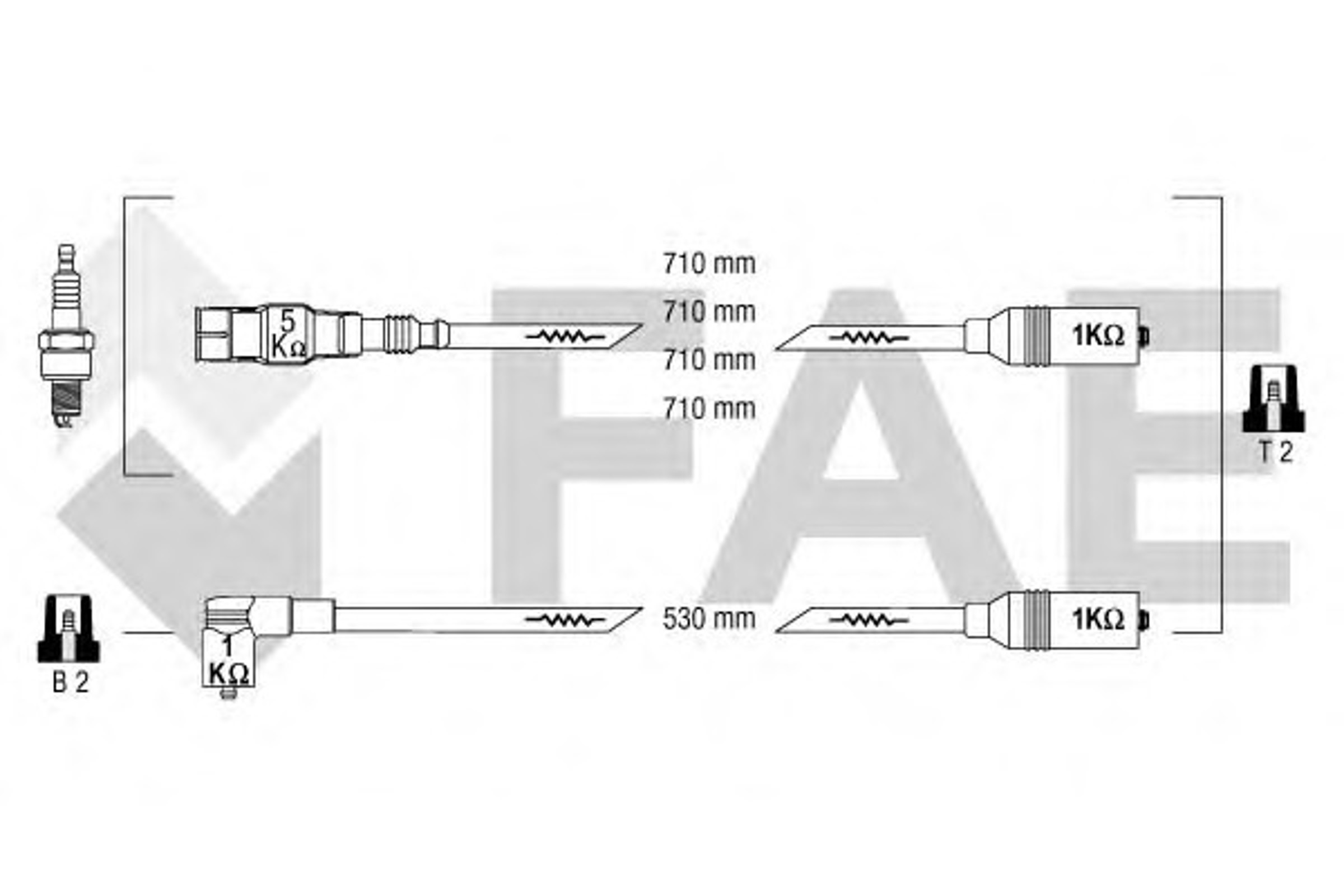 Комплект проводов зажигания FAE 85870