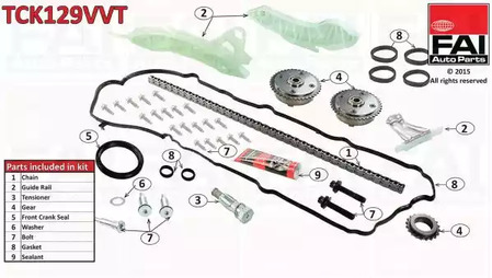 Комплект цепи ГРМ FAI AUTOPARTS TCK129VVT