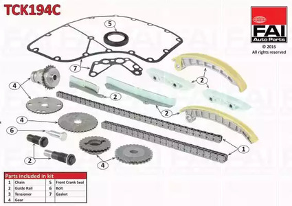 Комплект цепи ГРМ FAI AUTOPARTS TCK194C