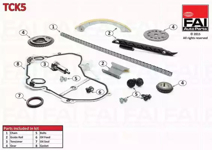 Цепь привода распредвала ГРМ (комплект) FAI AUTOPARTS TCK5