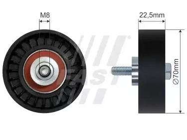 Ролик натяжителя ручейкового ремня FAST FT44550