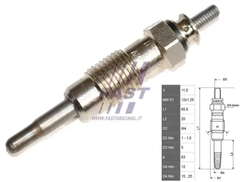 Свеча накала FAST FT82722