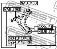 0224-J11ZFLH FEBEST РЫЧАГ ПЕРЕДНИЙ ЛЕВЫЙ