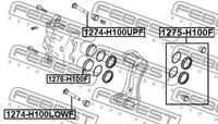 ВТУЛКА НАПРАВЛЯЮЩАЯ СУППОРТА ТОРМОЗНОГО ПЕРЕДНЕГО FEBEST 1274-H100LOWF