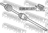 Болт опоры подвесного подшипника комплект FEBEST 2598001KIT