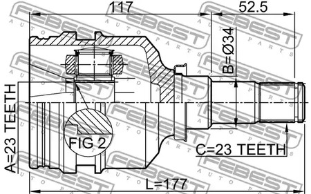 Фото 1 0111-001 FEBEST Шарнирный комплект, приводной вал