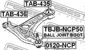 Фото 1 0120-NCP FEBEST Шарнир независимой подвески / поворотного рычага